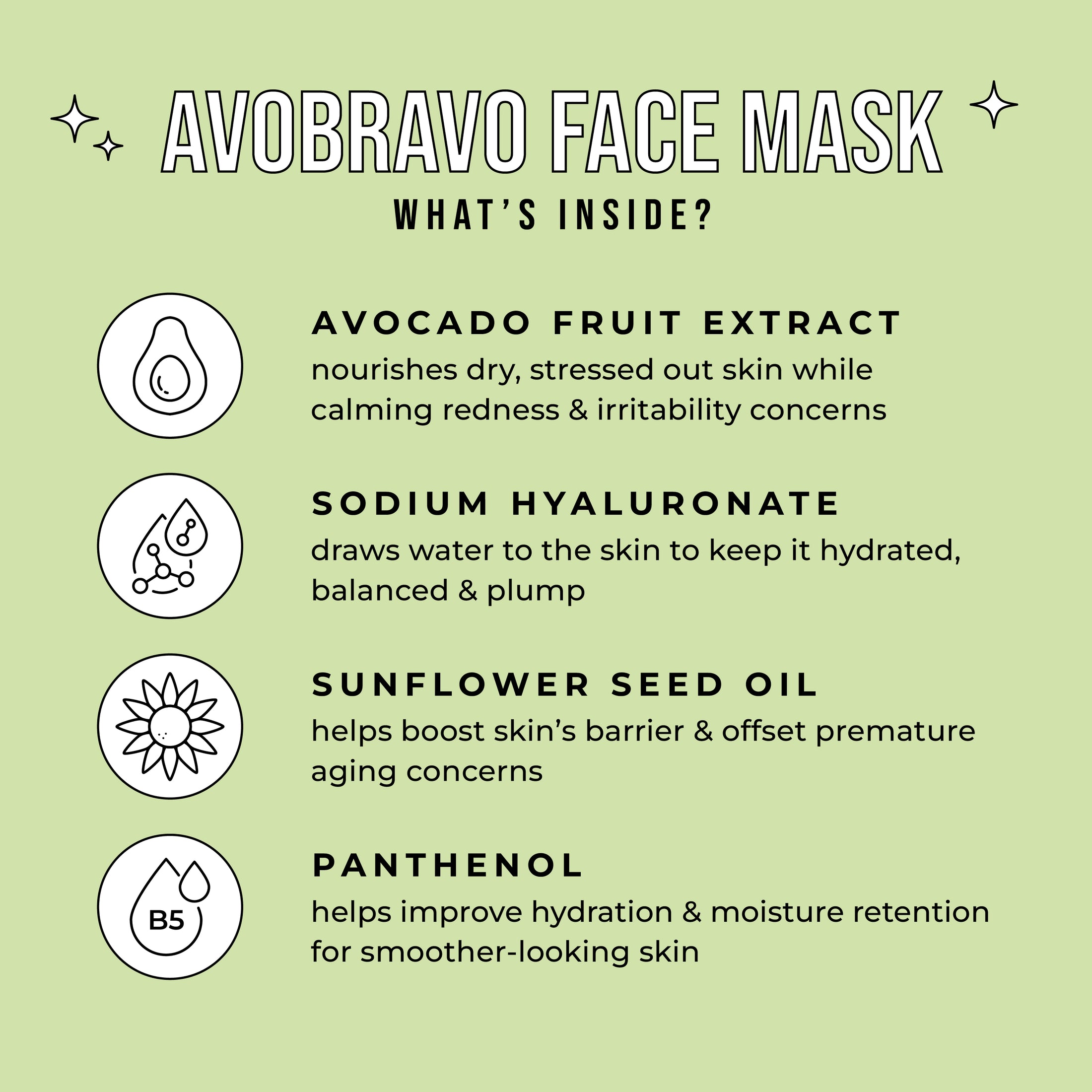 Face Masks Avobravo Soothing Face Mask avatara
