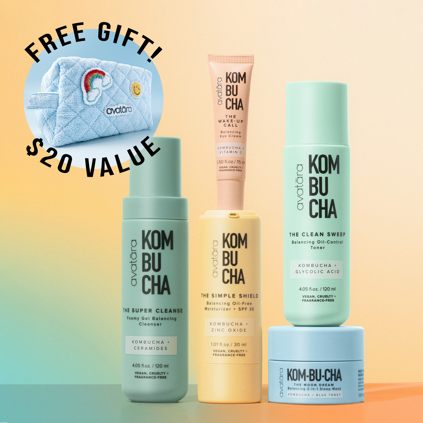 Cyber Monday Doorbuster - Kombucha Skincare Set + Makeup Bag