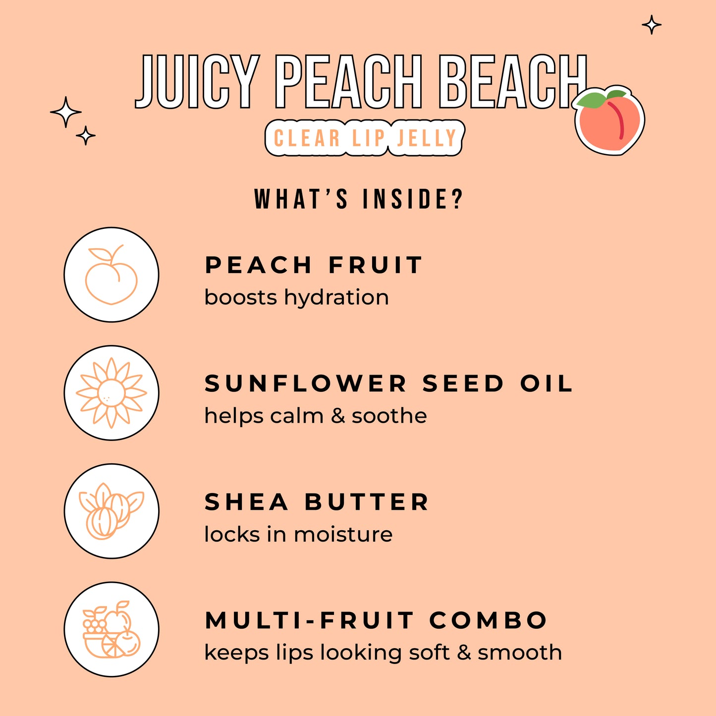Juicy Peach Beach Clear Lip Jelly